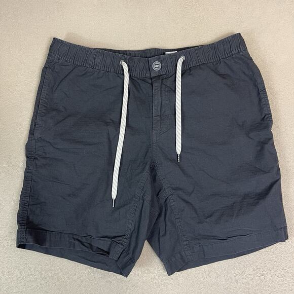 Vuori Short Mens L Gray Ripstop Elastic Waist Drawstring Zip Pocket Durable 8" - Picture 1 of 13